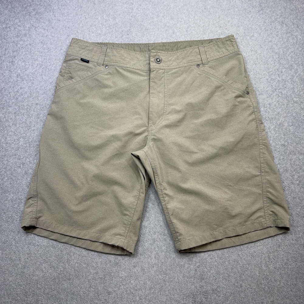 Kuhl Vortex Shorts Mens 36 Beige Chino Polyester 10 Inch Casual Travel 5147